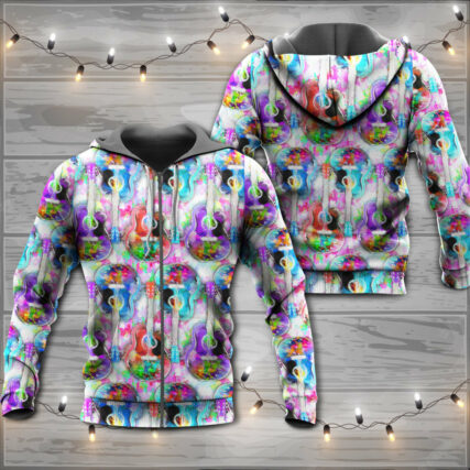 Guitar Mix Color Art Style - Hoodie - Owl Ohh - Owl Ohh