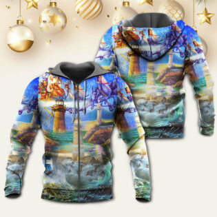 Lighthouse Christmas Santa Shine Like A Lighthouse - Hoodie - Owl Ohh - Owl Ohh