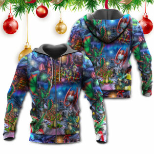 Christmas Dragon Light Art Style - Hoodie - Owl Ohh - Owl Ohh