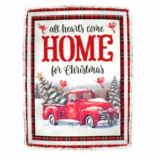 Cardinal Merry Christmas Red Truck - Flannel Blanket - Owl Ohh - Owl Ohh