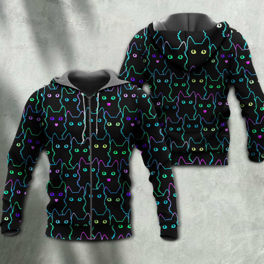 Cat Cute Little Kitten Neon - Hoodie - Owl Ohh - Owl Ohh