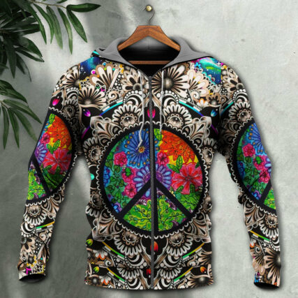 Hippie Peace Sign Galaxy - Hoodie - Owl Ohh - Owl Ohh