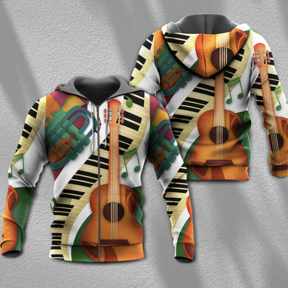Guitar Vintage Classic Musician - Hoodie - Owl Ohh - Owl Ohh
