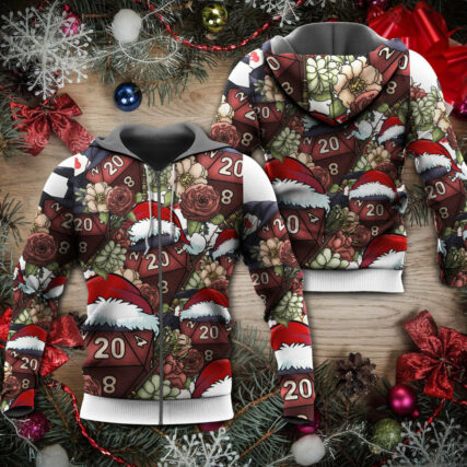 Christmas D20 Witch Dice D20 Xmas Vibe - Hoodie - Owl Ohh - Owl Ohh