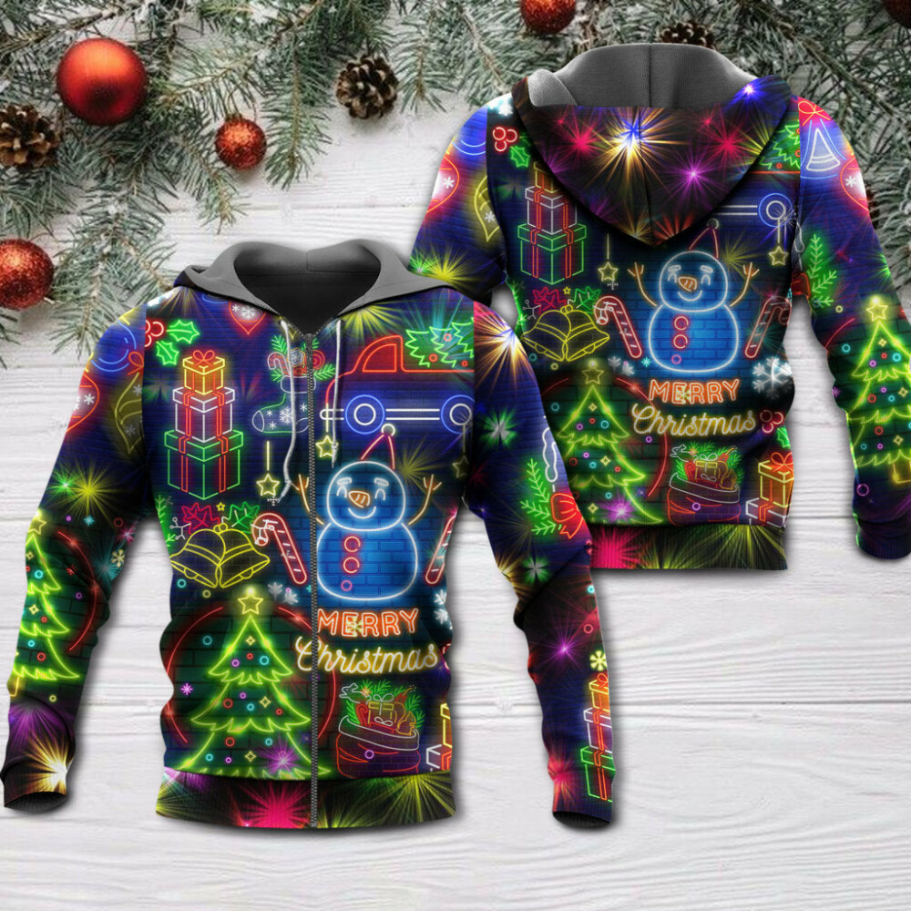 Christmas Bright Neon Lighting - Hoodie - Owl Ohh - Owl Ohh