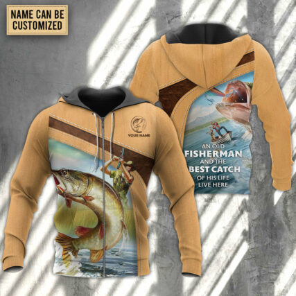 Fishing An Old Fisherman And The Best Catch Personalized - Hoodie - Owl Ohh - Owl Ohh