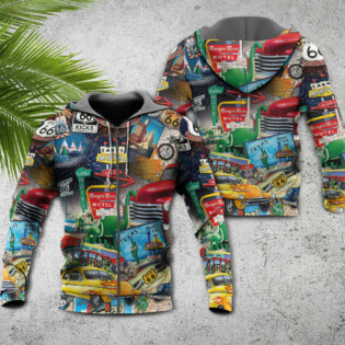 Car Route 66 Road Trip Puzzle - Hoodie - Owl Ohh - Owl Ohh