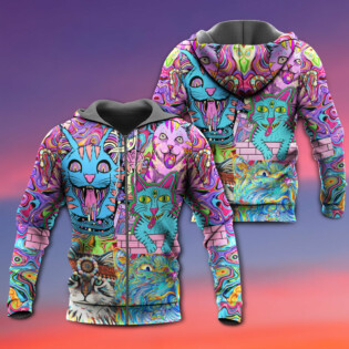 Hippie Cat Wonderful World - Hoodie - Owl Ohh - Owl Ohh