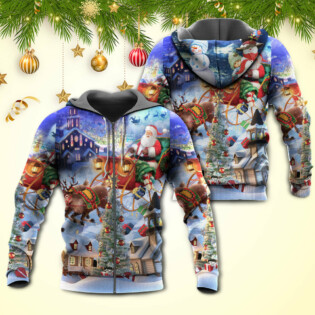 Christmas Rudolph Santa Claus Reindeer Gift Light Art Style - Hoodie - Owl Ohh - Owl Ohh