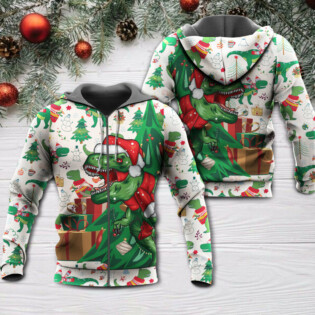 Christmas Dinosaurs Xmas Tree T-rex Merry Rexmas - Hoodie - Owl Ohh - Owl Ohh