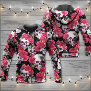 Skull And Roses With Spidy - Hoodie - Owl Ohh - Owl Ohh