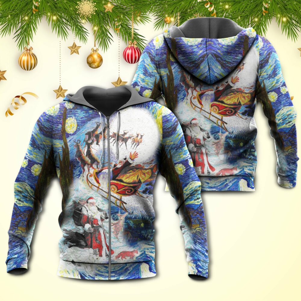 Christmas Friendly Santa With Animals - Hoodie - Owl Ohh - Owl Ohh