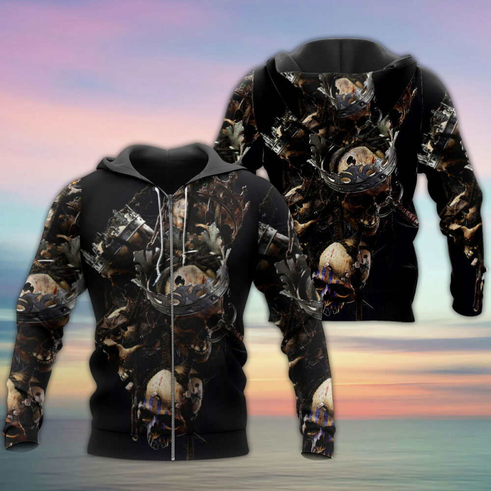 Skull Only In Their Death Can A King Live Forever - Hoodie - Owl Ohh - Owl Ohh