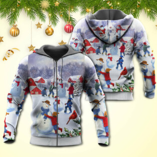 Christmas Children Love Snowman In The Christmas Town - Hoodie - Owl Ohh - Owl Ohh