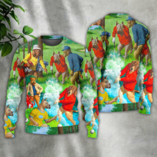 Golf Dog Cool Lover Golf Art Style - Sweater - Ugly Christmas Sweaters - Owl Ohh - Owl Ohh