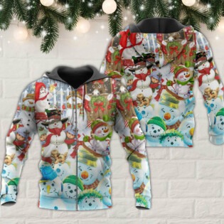 Snowman Happy Farm Holiday Christmas - Hoodie - Owl Ohh - Owl Ohh