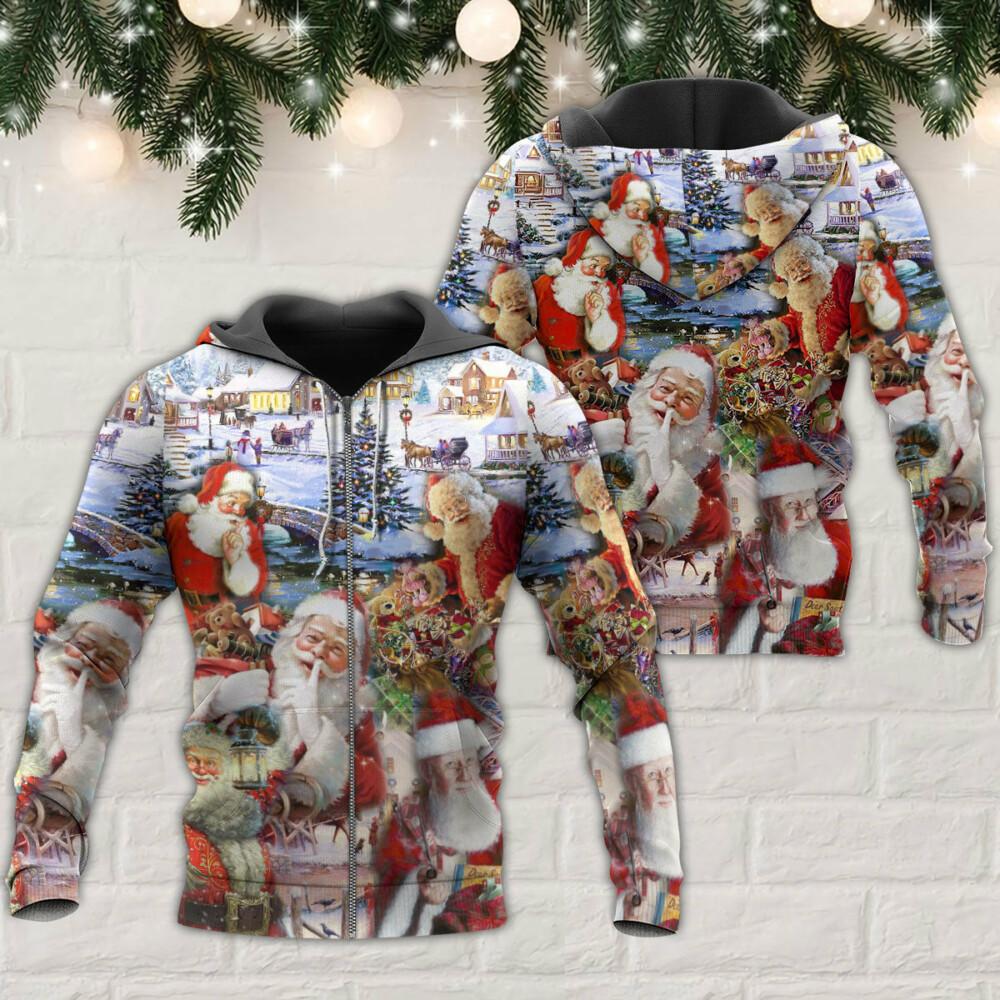 Christmas Santa I'm Just Here For The Ho's - Hoodie - Owl Ohh - Owl Ohh
