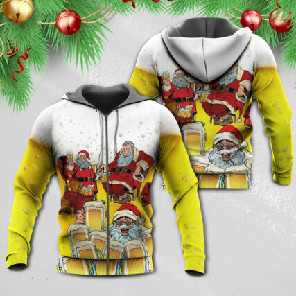 Christmas Santa I Want More Beer - Hoodie - Owl Ohh - Owl Ohh
