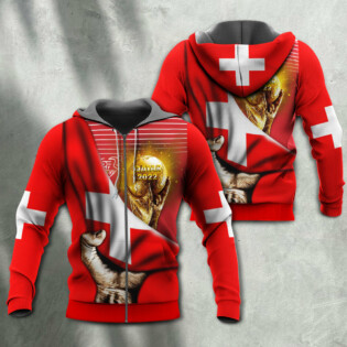 World Cup Qatar 2022 Switzerland Will Be The Champion Flag Vintage - Hoodie - Owl Ohh - Owl Ohh