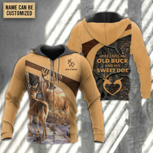 Deer Here Lives An Old Buck And His Sweet Doe Personalized - Hoodie - Owl Ohh - Owl Ohh
