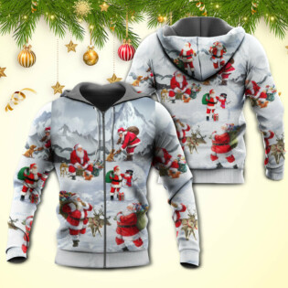 Christmas Santa Claus In The Snow Mountain Art Style - Hoodie - Owl Ohh - Owl Ohh