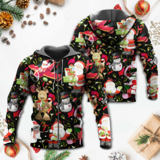 Christmas Joyful Santa Snowman Merry Xmas - Hoodie - Owl Ohh - Owl Ohh