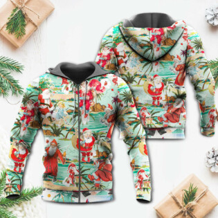 Christmas Santa Vacation Beach Joyful - Hoodie - Owl Ohh - Owl Ohh