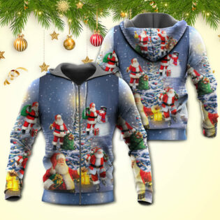 Christmas Santa Claus In Love Light Xmas Tree - Hoodie - Owl Ohh - Owl Ohh