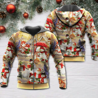 Christmas Snowman Couple Love Xmas - Hoodie - Owl Ohh - Owl Ohh