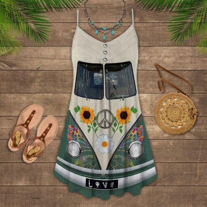 Hippie Van Retro Style Sunflower - Summer Dress - Owl Ohh - Owl Ohh