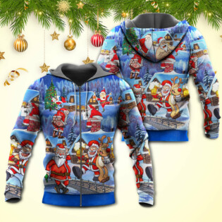 Christmas Santa Claus Drunk Beer Troll Happy Xmas - Hoodie - Owl Ohh - Owl Ohh