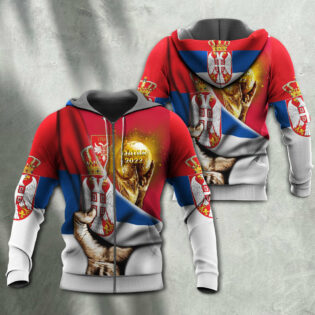 World Cup Qatar 2022 Serbia Will Be The Champion Flag Vintage - Hoodie - Owl Ohh - Owl Ohh