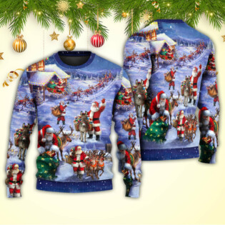 Christmas Santa Claus Story Night Gift For Xmas Painting Style - Sweater - Ugly Christmas Sweaters - Owl Ohh - Owl Ohh