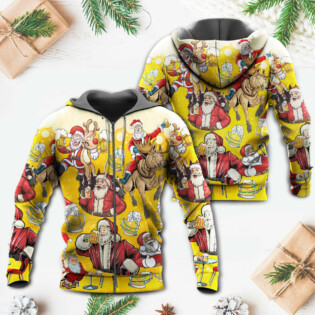 Beer Santa Funny Christmas Merry Xmas - Hoodie - Owl Ohh - Owl Ohh