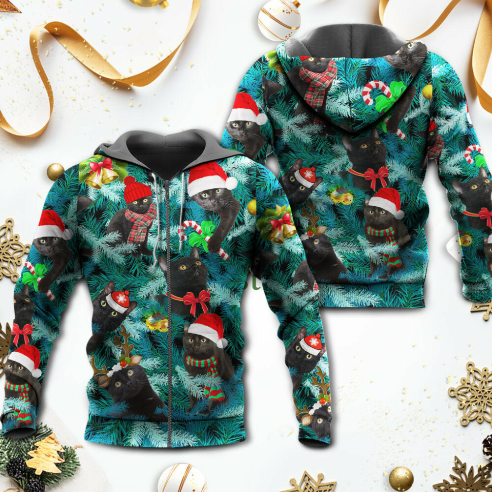 Christmas Black Cat Is It Jolly Enough Black Cat - Hoodie - Owl Ohh - Owl Ohh