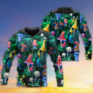 Hippie Mushroom Galaxy Neon Art - Hoodie - Owl Ohh - Owl Ohh