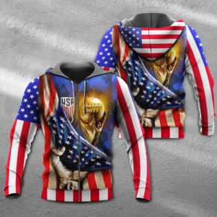 World Cup Qatar 2022 USA Will Be The Champion Flag Vintage - Hoodie - Owl Ohh - Owl Ohh