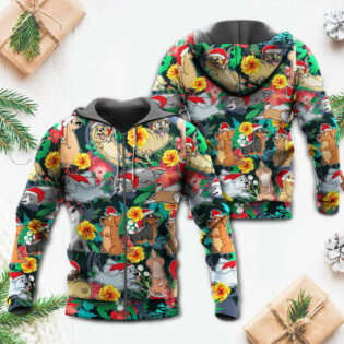 Christmas Dog Santa Merry Xmas - Hoodie - Owl Ohh - Owl Ohh