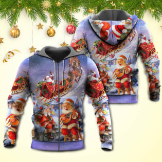 Christmas Santa Claus Funny Art Style - Hoodie - Owl Ohh - Owl Ohh
