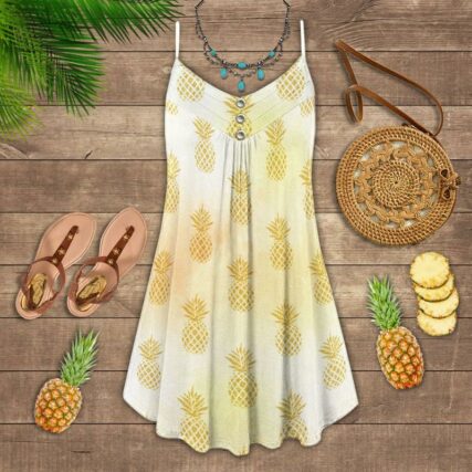 Fruit Pineapple Tropical Vibes Made Me Happy - Summer Dress - Owl Ohh - Owl Ohh
