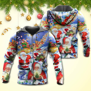 Christmas Funny Santa Claus Happy Xmas Is Coming Art Style Type - Hoodie - Owl Ohh - Owl Ohh