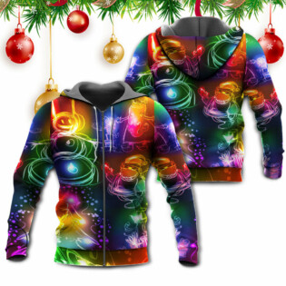 Christmas Santa Claus Tree Snowman Neon Light Style - Hoodie - Owl Ohh - Owl Ohh