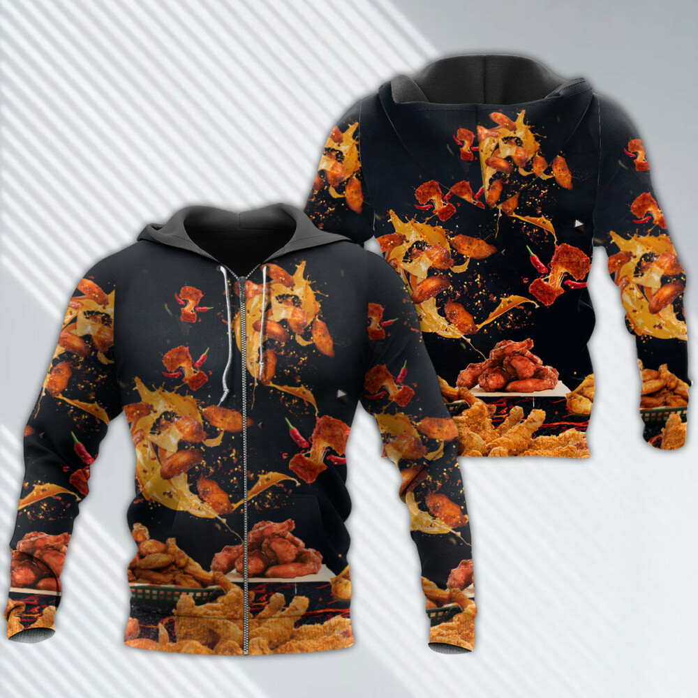 Food Chicken Wing Fast Food Delicious - Hoodie - Owl Ohh - Owl Ohh