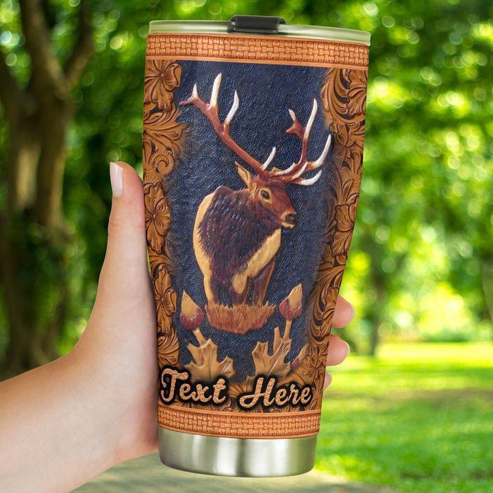Hunting Love Deer With Pattern Personalized - Tumbler - Owl Ohh - Owl Ohh