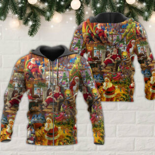 Santa Christmas Happy Holiday Season Of Joy - Hoodie - Owl Ohh - Owl Ohh