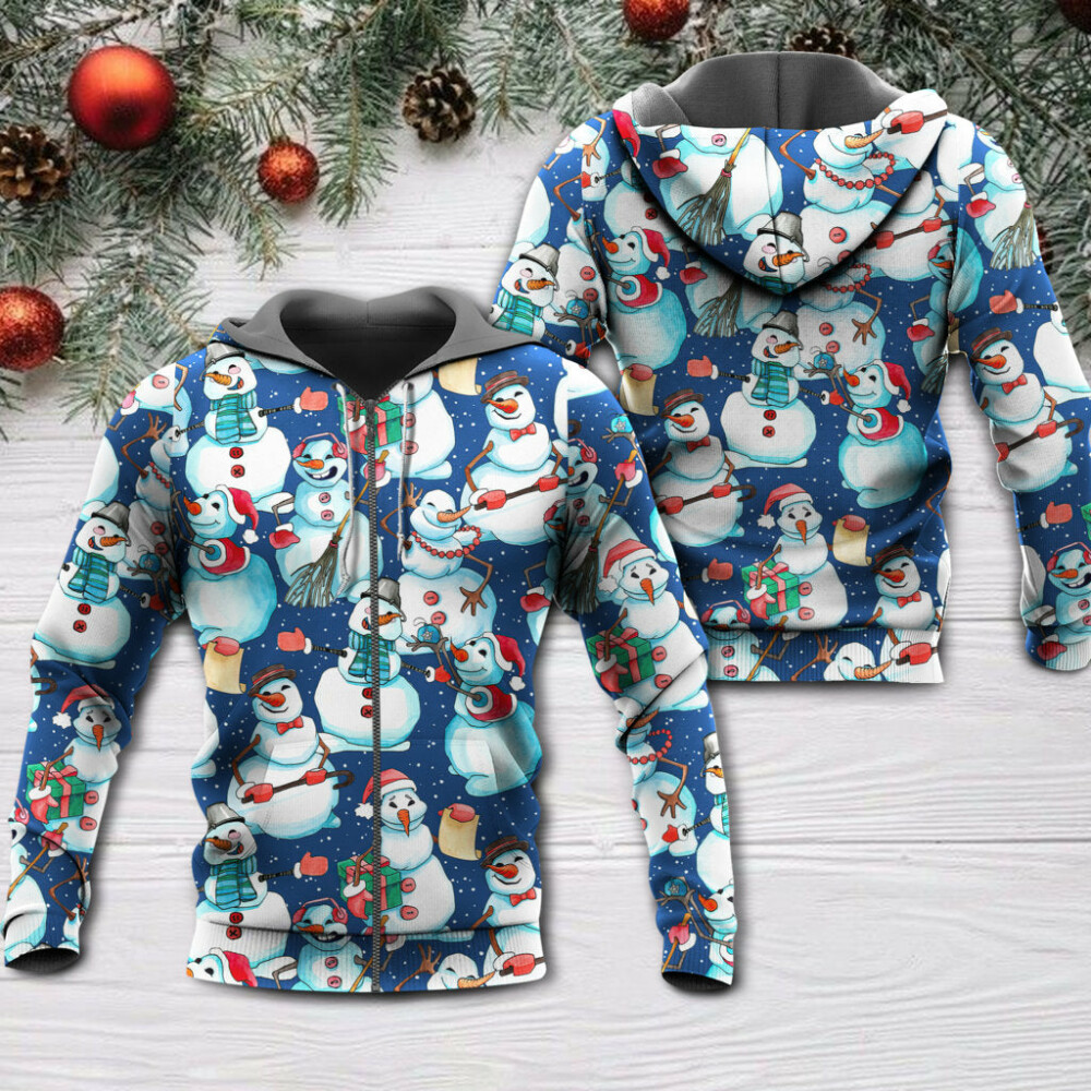Christmas Happy Snowman Xmas - Hoodie - Owl Ohh - Owl Ohh