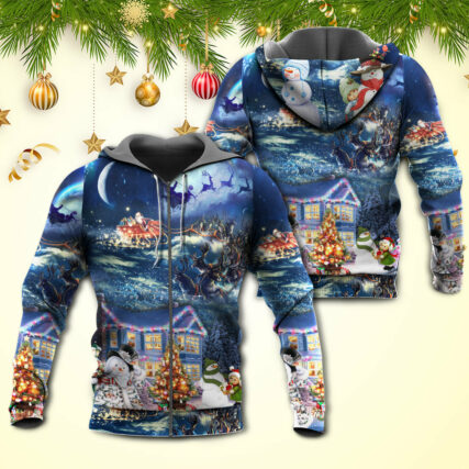 Christmas Santa Claus Family In Love Light Art Style - Hoodie - Owl Ohh - Owl Ohh