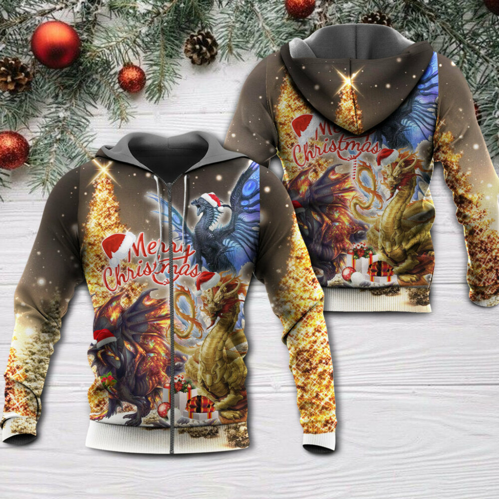Christmas Dragon Merry Xmas Stronger Bright - Hoodie - Owl Ohh - Owl Ohh