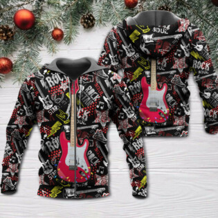 Christmas Guitar Rock Soul Merry Xmas - Hoodie - Owl Ohh - Owl Ohh