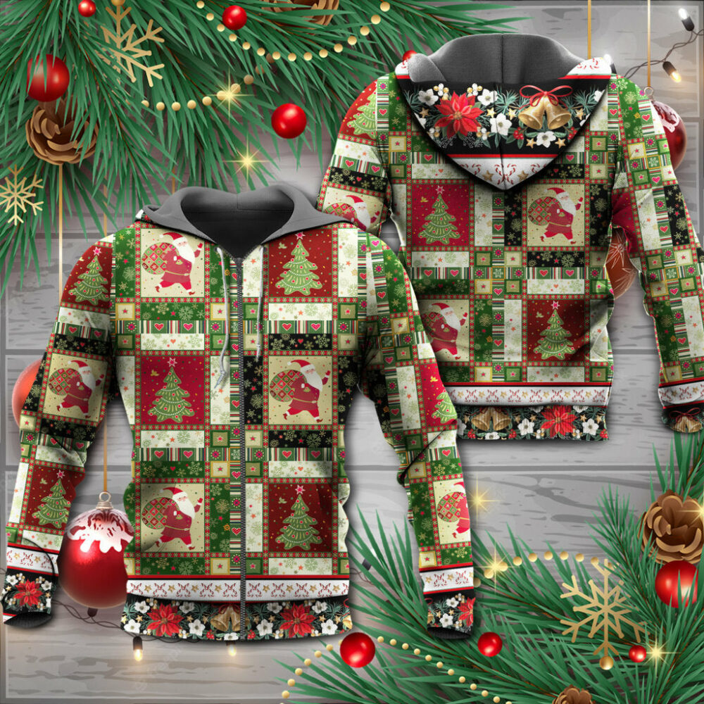 Christmas Santa And Fir-tree - Hoodie - Owl Ohh - Owl Ohh